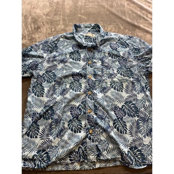 Duluth Trading Co. Men's Palm Floral Print Button Shirt‎ Pockets XL - Picture 1 of 5